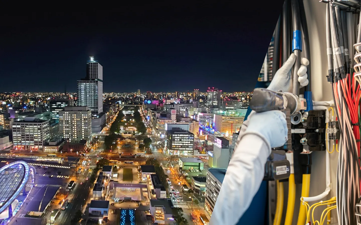 電灯設備工事／幹線設備工事／受変電設備工事／電気土木工事のイメージ